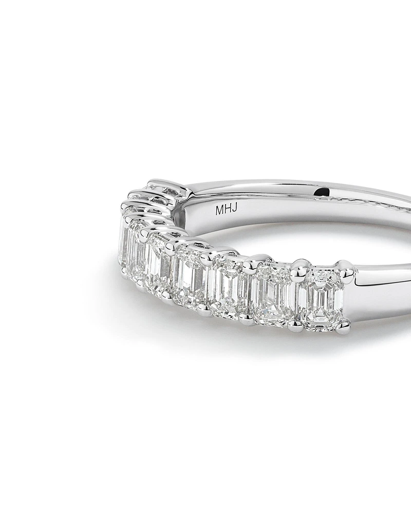 1.17 Carat TW Emerald Cut Laboratory-Grown Diamond Wedding Band in 14kt White Gold