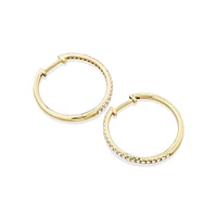 Pave Hoops with 0.35 Carat TW of Diamonds in 10kt Gold