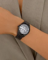 Automatic Skeleton Watch In Grey Tone Stainless Steel