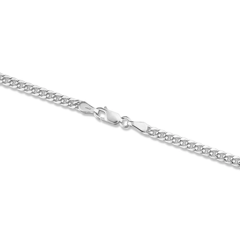 55cm (22") 3.5mm Width Miami Curb Chain in Sterling Silver