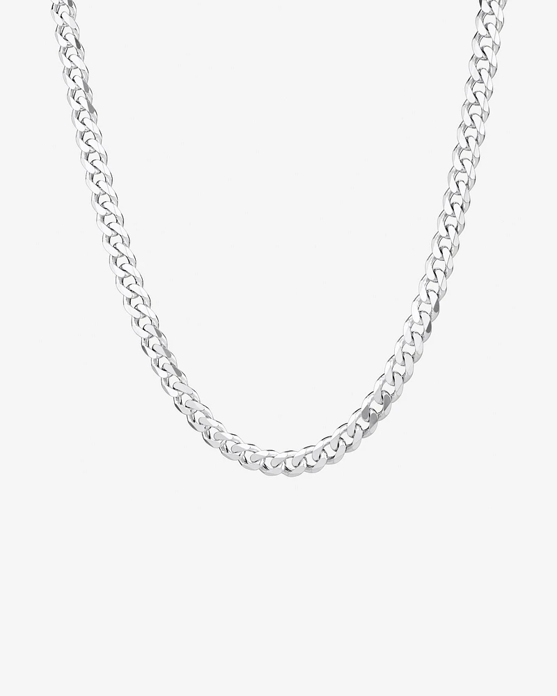 55cm (22") 7.2mm Width Curb Chain in Sterling Silver