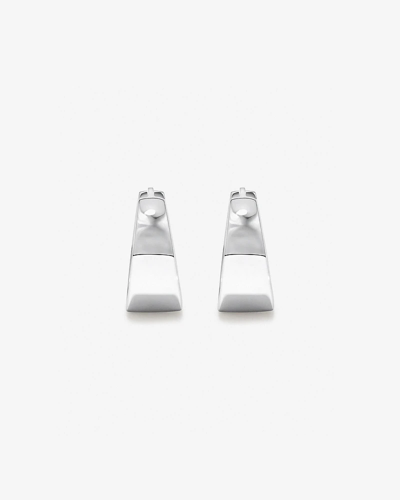 Tapered Huggie Earrings in Sterling Silver