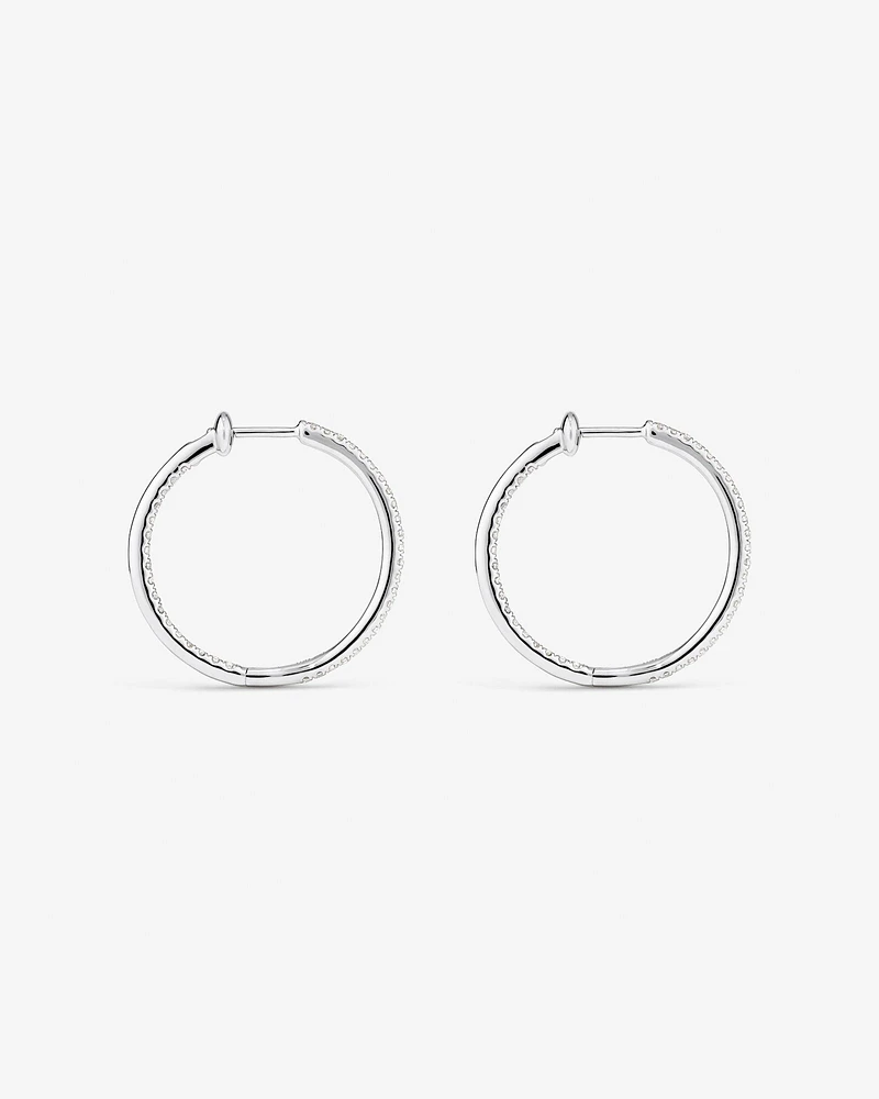 Hoop Earrings With 0.50 Carat TW Of Diamonds in 10kt White Gold