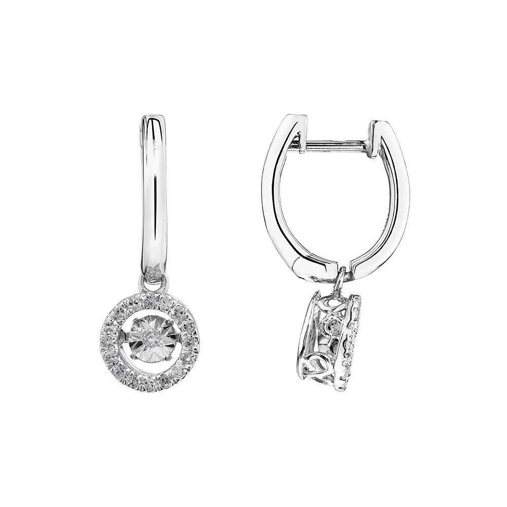 Boucles d'oreilles Everlight en argent sterling avec diamants totalisant 0,25 ct