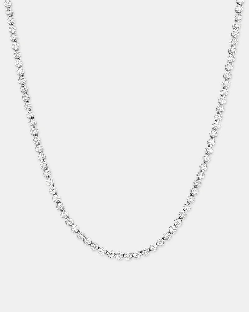 Carat TW Laboratory-Grown Diamond Tennis Necklace set in 10kt White Gold