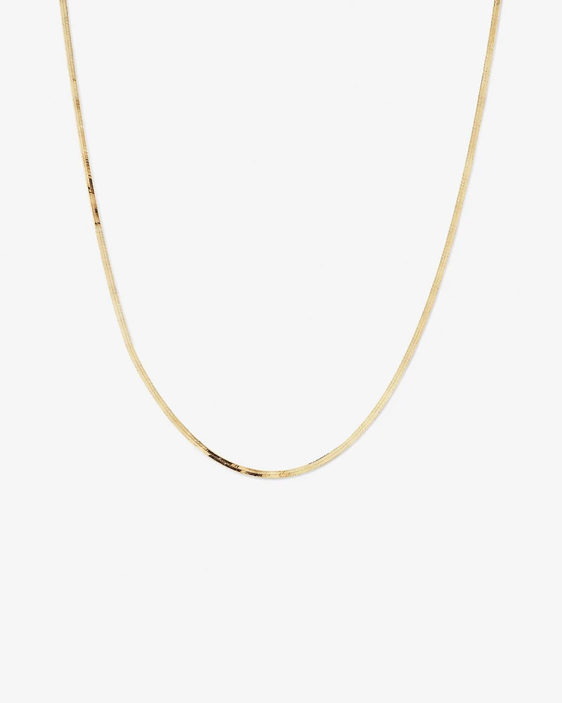 2.3mm Wide Herringbone Snake Chain Necklace in 10kt White Gold