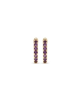 10KT 12MM AMETHYST HUGGIE ER