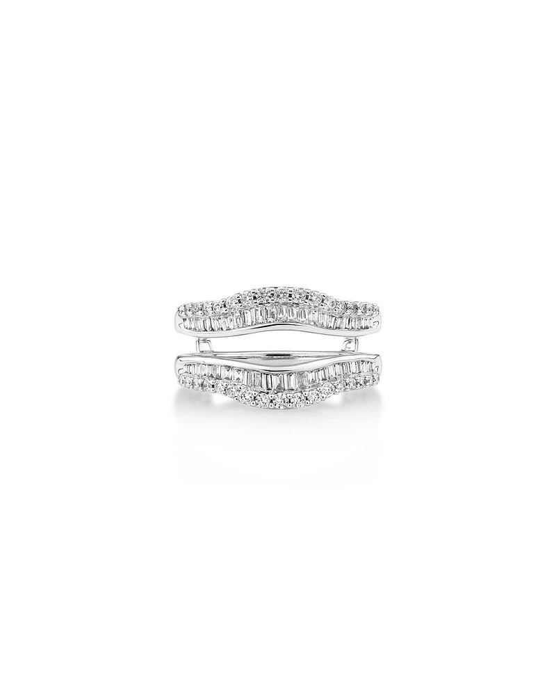 Bague complémentaire en or blanc 14 K avec diamants totalisant 0,75 ct