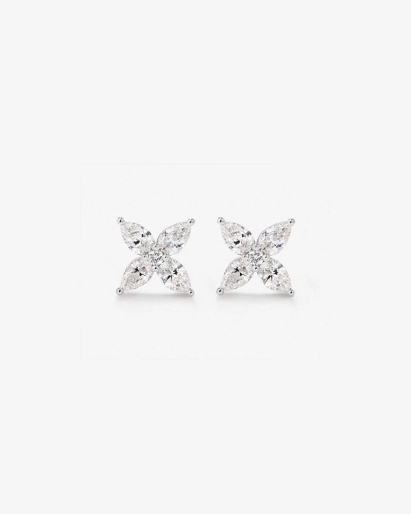 0.62 Carat TW Floret Laboratory-Grown Diamond Stud Earrings in 10kt White Gold