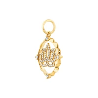 Lotus Motif Pendant with 0.15 Carat TW of Diamonds in 10kt Yellow Gold