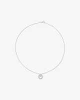 Circle Pendant and Chain with Cubic Zirconia in Sterling Silver