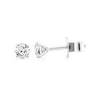 0,50 Carat TW Boucles d'oreilles puces solitaires en or blanc 18kt