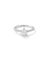 Pear Solitaire Engagement Ring with 1.12ct TW of Diamonds in 14kt White Gold