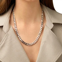 55cm (22") 9mm Width Curb Chain in Sterling Silver