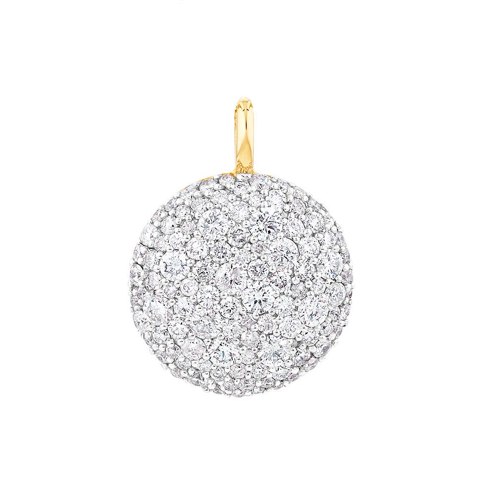 Stardust Pendant with 1.26TW of Diamonds in 10kt Yellow Gold and Rhodium