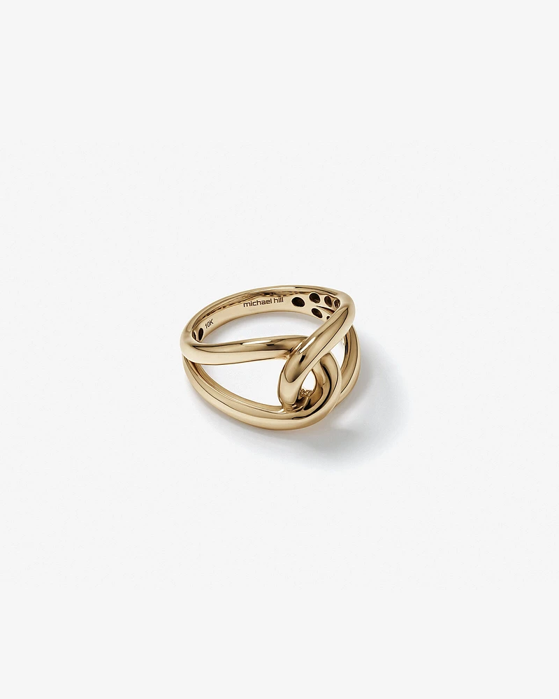 Round Bold Link Ring in 10kt Yellow Gold