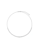 Collier Tennis et Chaîne Câble en Zircon Cubique en Argent Sterling