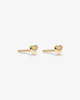 Heart Stud Earrings in 10kt Yellow Gold