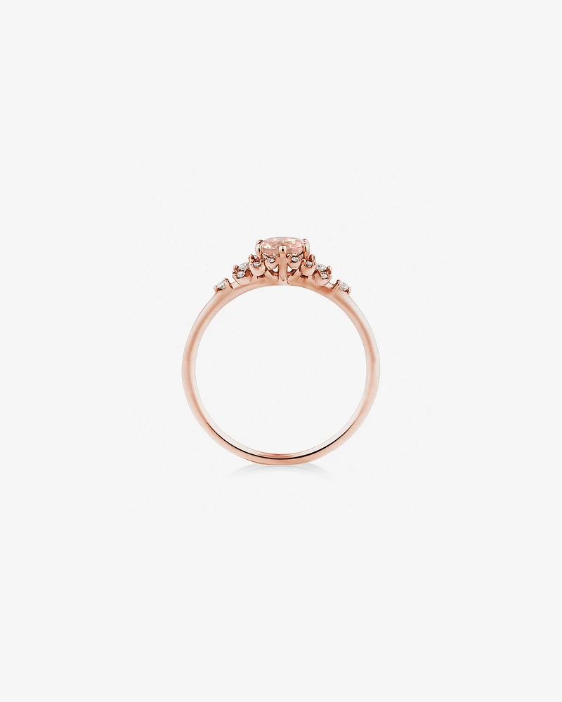 Ring with Morganite and 0.10 Carat TW of Diamonds in 10kt Rose Gold