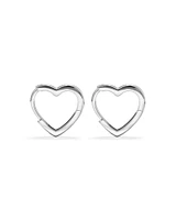 11mm Heart Shape Huggie Earrings in Sterling Silver