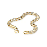 2.00 Carat TW Diamond Set Cuban Link Bracelet in 10kt Yellow and White Gold