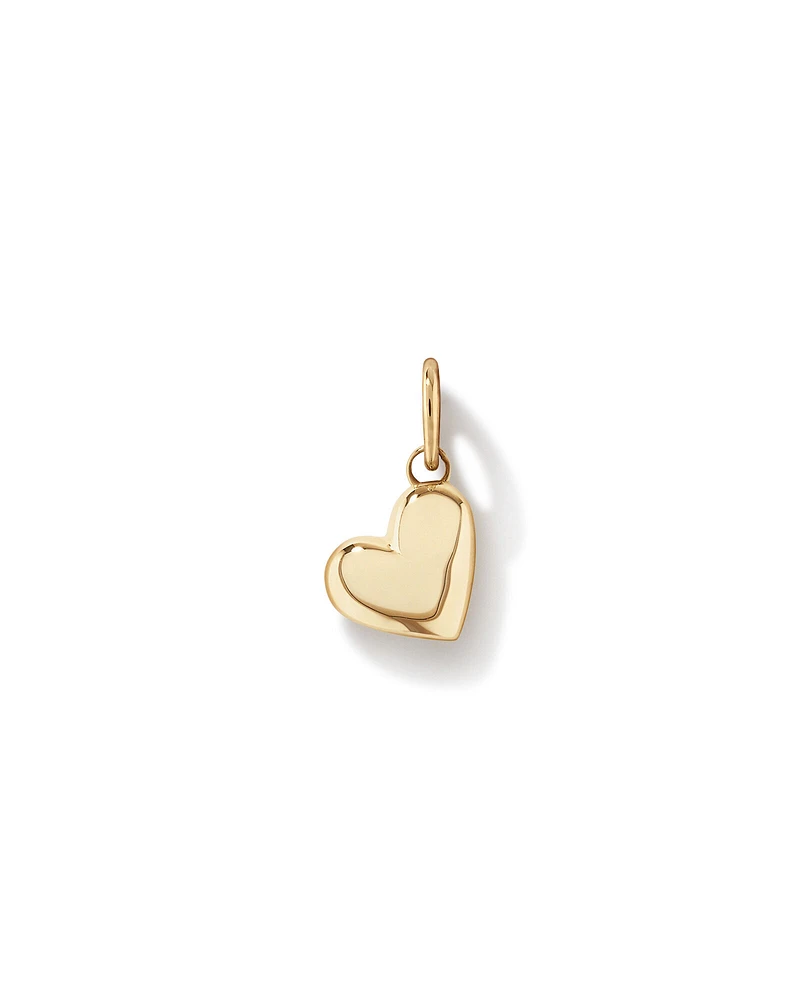 Pendentif cœur d'amour bombé en or jaune 10 carats