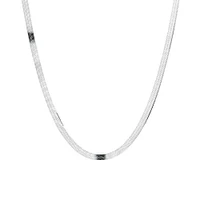 50cm (20") 4.5mm-5mm Width Herringbone Chain In Sterling Silver