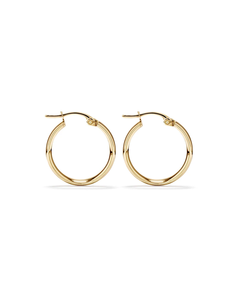 15mm Hoop Earrings in 10kt Yellow Gold