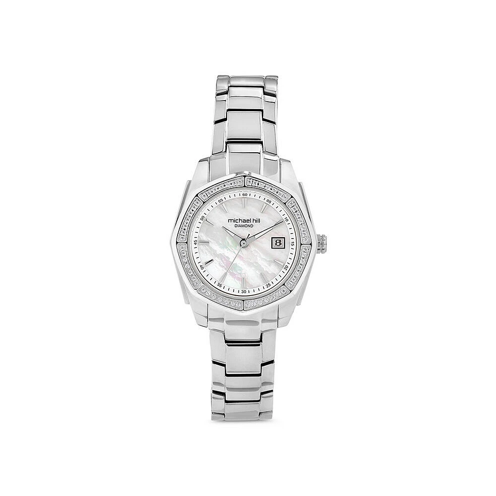 Women's Mother of Pearl Watch with 0.28 Carat TW of Diamonds in Stainless Steel