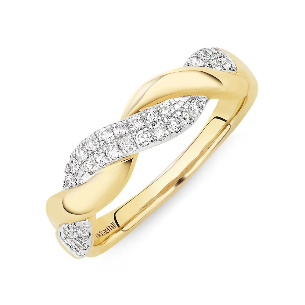 10KT Rose Gold Two Diamond Twist Ring
