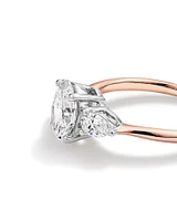 1.65 Carat TW Three Stone Oval and Pear Shaped Laboratory-Grown Diamond Engagement Ring in 14kt White Gold