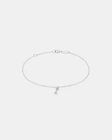 19cm (7.5") N Initial Bracelet in Sterling Silver
