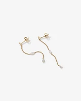 0.32 Carat TW Fancy Cut Laboratory-Grown Diamond Drop Earrings in 10kt Yellow Gold