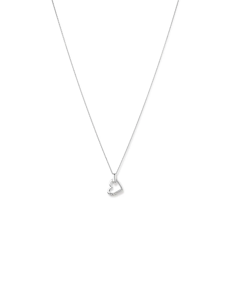 Pendentif Cœur et chaîne avec zircone cubique en argent sterling