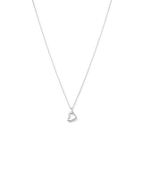 Heart Pendant and Chain with Cubic Zirconia in Sterling Silver