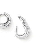 Tapered Dome Huggie Earrings in Sterling Silver