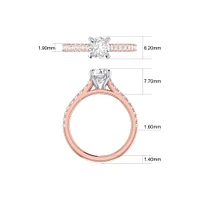 Bague de fiançailles en or blanc 14 K avec diamants totalisant 1,25 ct