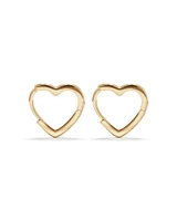 11mm Heart Shape Huggie Earrings in 10kt Yellow Gold