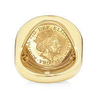 Sovereign Coin Ring with 0.30 Carat TW of Diamonds in 10kt & 22kt Yellow Gold