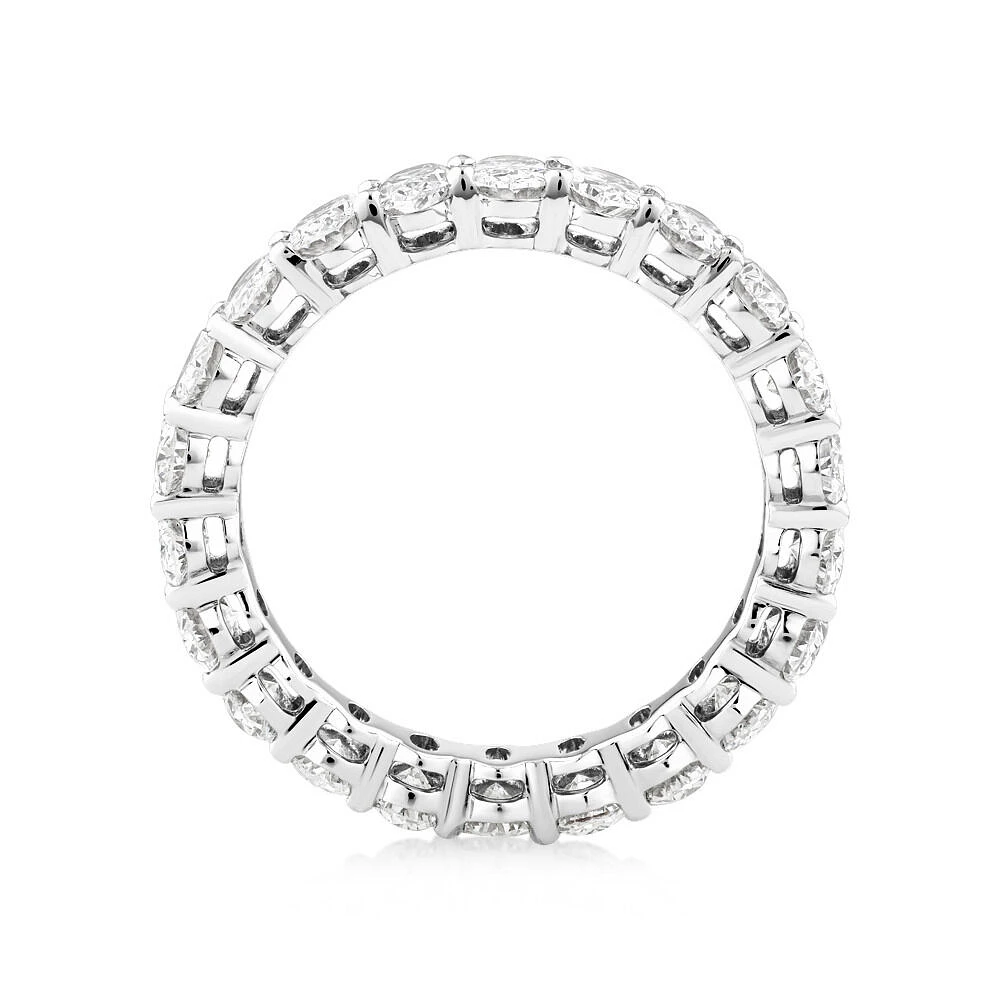 3.15 Carat TW Oval Laboratory-Grown Diamond Eternity Ring in 14kt White Gold