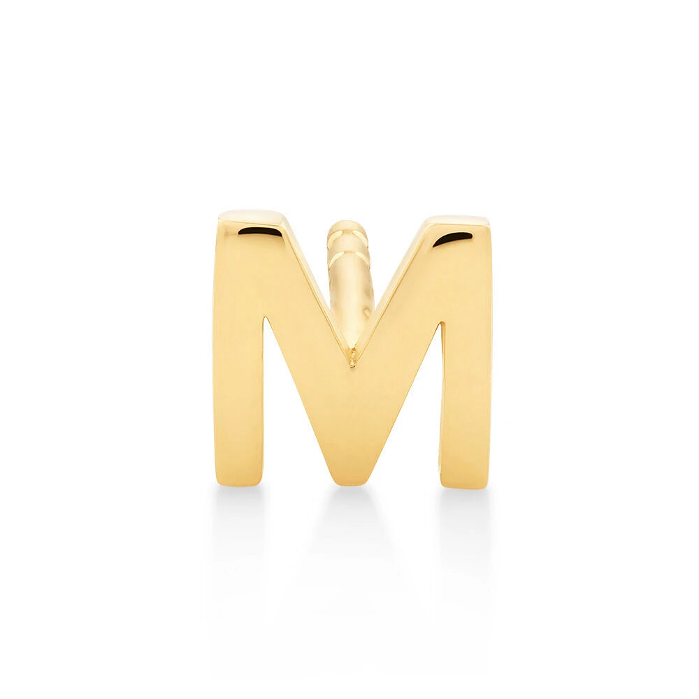 G Initial Single Stud Earring in 10kt Yellow Gold