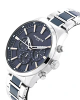 Montre à énergie solaire en acier inoxydable bleu pour homme