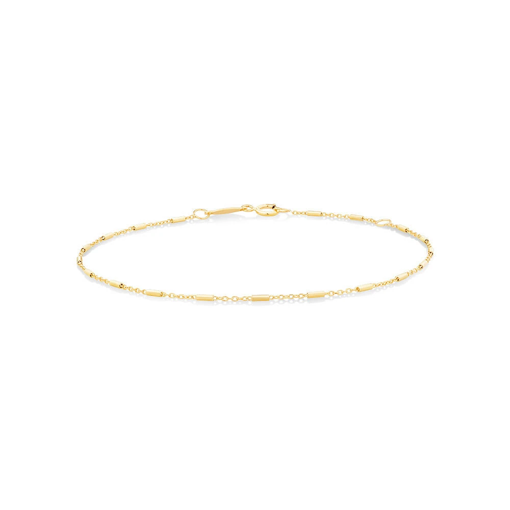 Tube Station Cable Bracelet in 10kt Yellow Gold