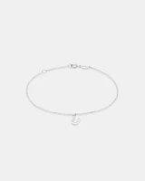 19cm (7.5") N Initial Bracelet in Sterling Silver