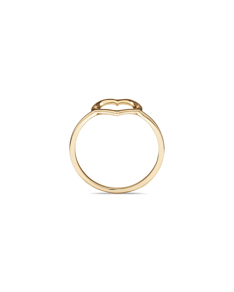 Open Heart Ring 10kt Yellow Gold