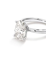 3.00 Carat TW Oval Cut Laboratory-Grown Diamond Solitaire Engagement Ring in Platinum