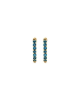 London Blue Topaz Huggie Hoop Earrings in 10kt Yellow gold