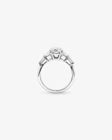 2.36 Carat TW Oval Cut Laboratory-Grown Diamond Fancy Cut Side Stone Engagement Ring in 14kt White Gold