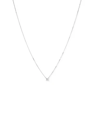 0.25 Carat TW Princess Cut Diamond Solitaire Necklace in 18kt White Gold