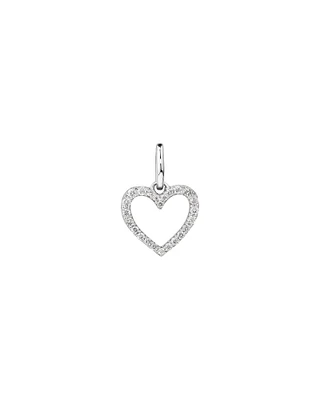 Diamond Open Love Heart Pendant in 10kt White Gold